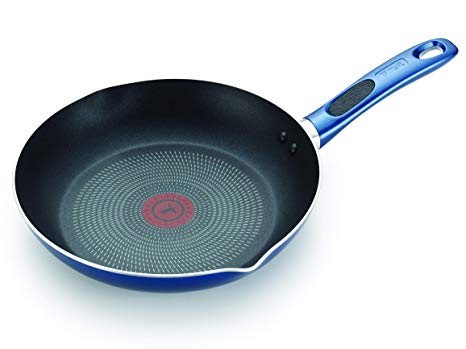 T-fal B0370764 B03707 Excite ProGlide Nonstick Thermo-Spot Heat Indicator Dishwasher Oven Safe Fry Pan Cookware, 12-Inch, Blue