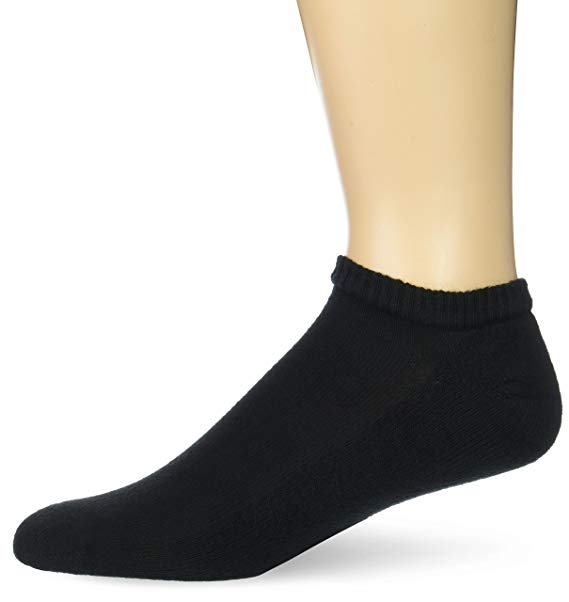 Gildan mens standard Stretch Cotton Half Cushion No Show Socks, 12-pack