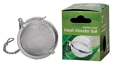 HIC Loose Leaf Tea Infuser Strainer and Herbal Infuser, 18/8 Stainless Steel, Mesh Tea Ball, 2-Inch