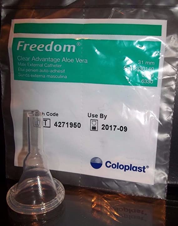 30 -Pack Condom Catheter 31mm Freedom Clear Advantage Aloe Vera Adhesive Intermediate #6300