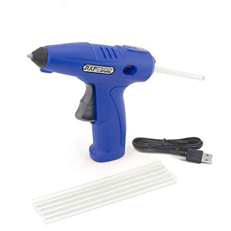 Rapesco G4-7 USB Cordless Electric Hot Melt Glue Gun (Blue)