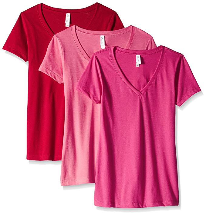 Clementine Apparel Women's Ideal V-Neck T-Shirt (Pack of 3)