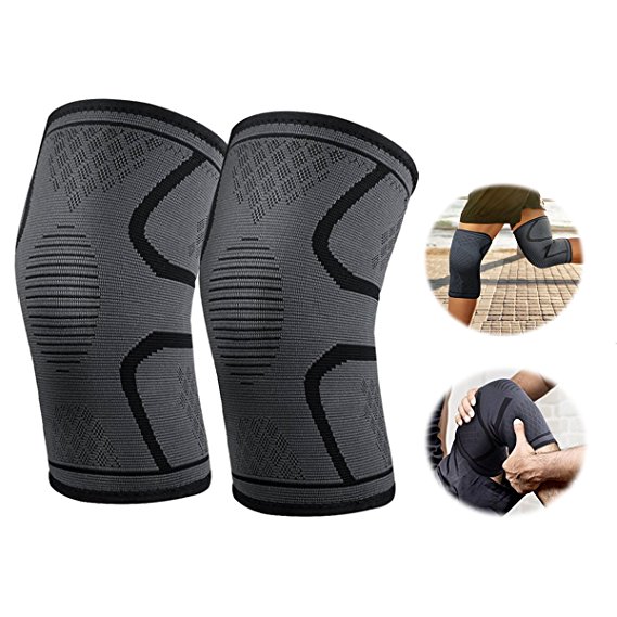 All Cart Knee Brace, Knee Sleeve Support for Arthritis, Jogging, Running, Basketball, Volleyball, Joint Pain Relief & Injury Recovery，Sports for Men & Women (2 Pieces)