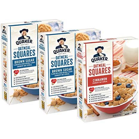 Quaker Oatmeal Squares Breakfast Cereal Variety Pack, 43.5 Ounce