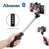 Abusun Extendable Bluetooth 30 Selfie Stick Portable Self-portrait Monopod with Zoom inout Function for iPhone 6 6s plus 5s 5 Samsung Galaxy S6 S5 HTC LG Android Smartphones-Black