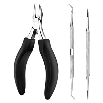 ATMOKO Toenail Clipper for Thick Toenails, Sharp Nail Clipper for Ingrown Thick Hard Toe nail Fingernail with Catcher File, Toenail Nipper Toenails Trimmer with Medical Stainless Steel Long Handle