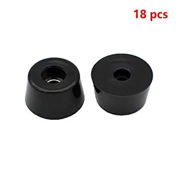 18 Round Rubber Feet with 304 Stainless Steel Screws and Stainless Steel Washer (D25 x 20 x H13 mm), Soft But Not Slip, Fine Grips for Furniture, Electronics & Appliances!