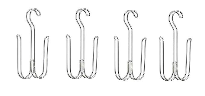 InterDesign Classico Over The Rod, Closet Accessory Organizer for Ties, Belts, Handbags - 2 Hooks, Chrome, Sold as 4 Pack (8 Hooks)