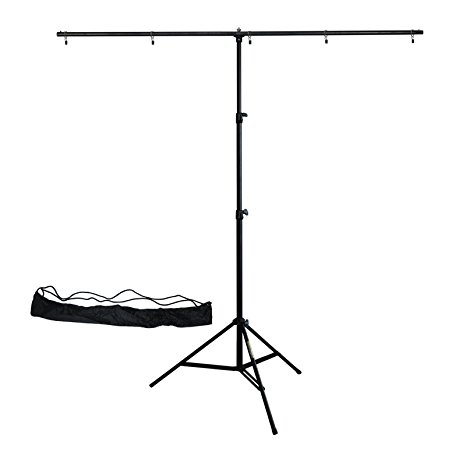 Linco Lincostore Zenith Portable T-shape Background Backdrop Stand Kit 1.5x2m - 1.5m Wide (Fixed) and 2m High (Adjustable From 0.75m to 2m High)- Lightweight Only 4 Lbs Easy to Carry and Storage