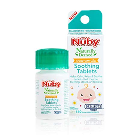 Nuby Chamomile Soothing Tablets, Quick Dissolve, 140 Count