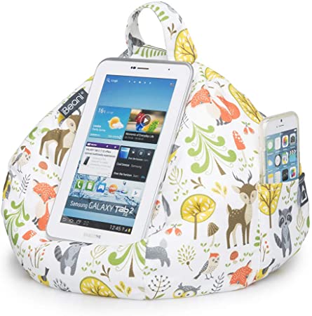 iBeani® iPad, Tablet & eReader Bean Bag Stand/Cushion - Tablet Holder for All Devices - Comfort & Stability at Any Viewing Angle - Helps Avoid RSI - Woodland Fox