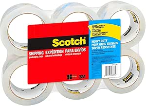 Scotch Heavy Duty Shipping Packaging Tape, 1.88 in x 60.15 yd, 6 Pack