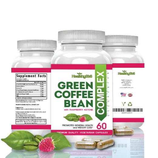 Slimming Green Coffee Bean Complex with Raspberry Ketones Best Weight Loss Supplement Natural Fat Burner Appetite Suppressant That Works Increased Energy Healthy Veggie Formula 60 Caps