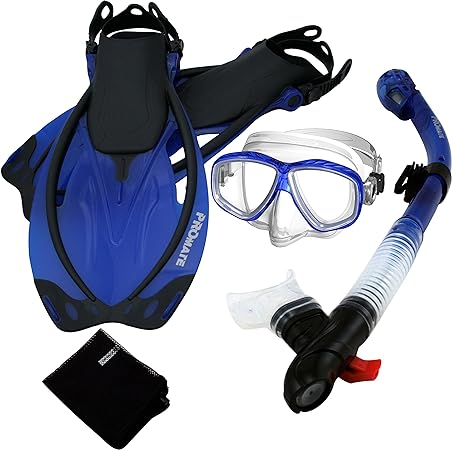 Promate Snorkeling Purge Mask Dry Snorkel Fins Mesh Bag Set (SCS0097)