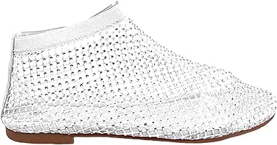 Ballet Flats for Women Ultra Comfortable Shiny Gem Mesh Flats, Sandals Women Dressy Summer Flat Shoes Slip On Sandals Summer Lightwieght Breathable Fishnet Shoes Zipper Back