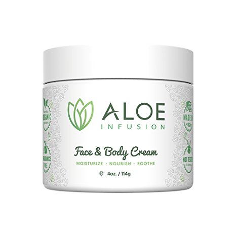 Dry Skin Moisturizer for Face & Body - Organic Aloe Vera, CoQ10 , Grape Seed Oil, Jojoba Oil, Rosehip Oil & More – Best Dry Skin Cream for Eczema, Psoriasis, Sensitive Skin & All Skin Types - 4oz