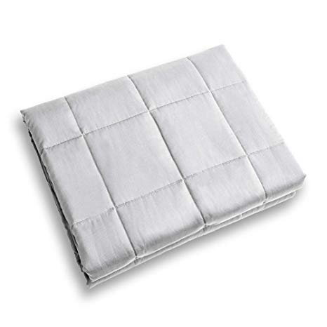9.8 Newton Heavy Weighted Blanket | 25 lbs | 60”× 80” | Light Gray | Various Sizes for Children and Kids.