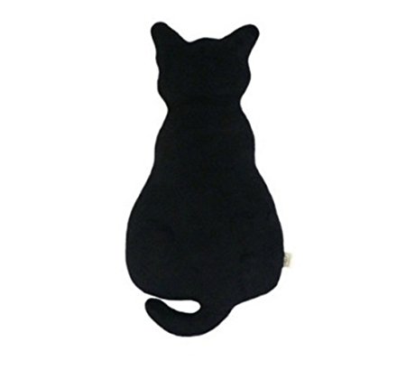 Samgoo Emulation cat Back doll Cushion Pillow Stuffed Plush gift (45cm, black)