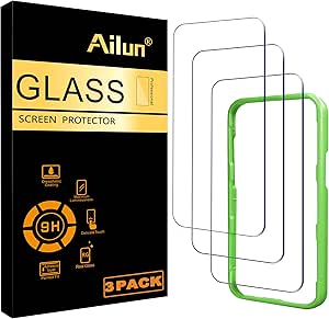 Ailun 3 Pack Screen Protector for iPhone 16 Pro [6.3 inch] with Installation Frame, Tempered Glass, Sensor Protection, Dynamic Island Compatible, Case Friendly