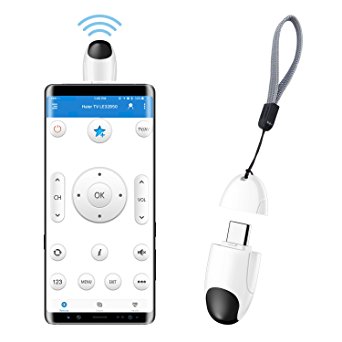 Mini Smart IR Remote Controller, MeGa Smart Home Adapt for Android Smart Phone Samsung Galaxy S9 /S9 / S8/ S8 , Nexus 5X/ 6P, Pixel 2XL ( USB Type C Port ) for TV/ DVD Player/ Air Conditioner/ Fan