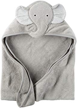 Carter's Hooded Bath Towel - Little Elephant - Grey