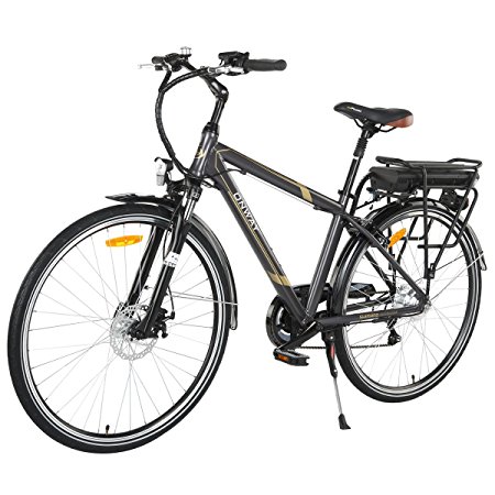 Onway 6 Speed 700C Man City Electric Bicycle, 6061 Aluminium Alloy Frame, with Removable Lithium Battery