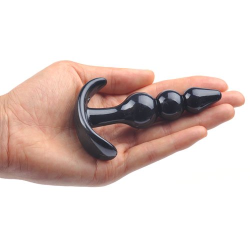 Anal Plug with Beads in Black Color