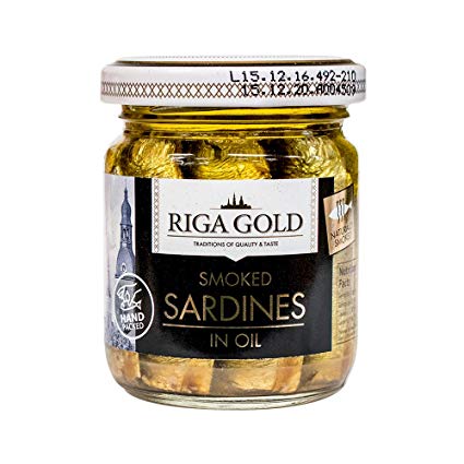Riga Gold Smoked Brisling Sardines in Oil 3.53 ounce (Pack of 15)