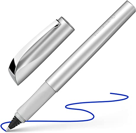 Schneider Ceod Shiny Rollerball Pen - Right and Left Handed - Medium Line Width - Royal Blue Ink Cartridge steingrau