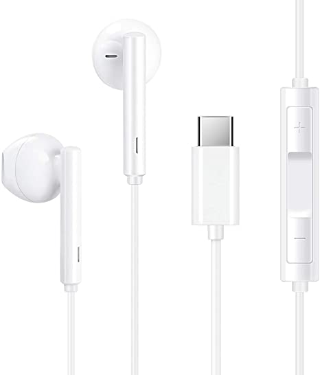 TITACUTE USB Type C Earphones, Noise Cancelling USB C Wired Headphones with Microphone Digital Earbuds in Ear Sports Headphones Compatible with OnePlus 7T 7 Pro, Samsung Galaxy Note 10, Huawei P30 Pro