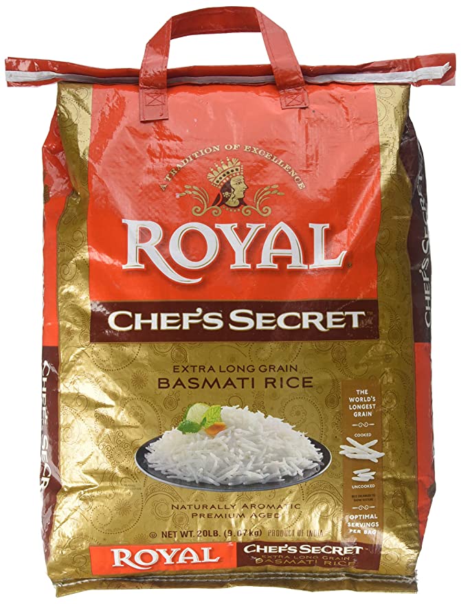 Royal Chef's Secret Extra Long Basmati Rice, 20 Pound