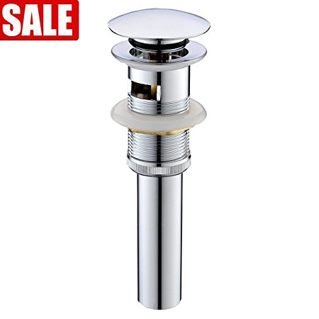 VCCUCINE Lavatory Basin Vanity Sink Pop Up Drain Stoper with Overflow, Bathroom Sink Drain Chrome Finished