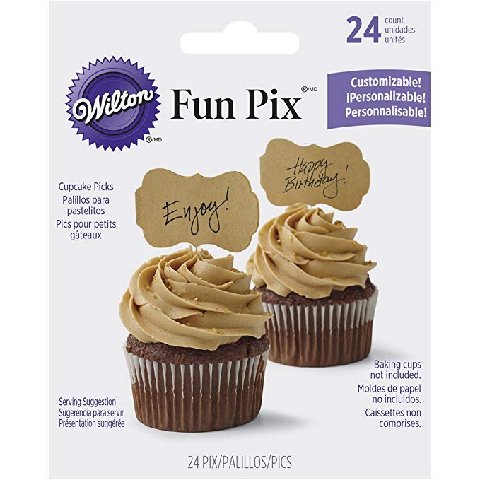 Wilton 2113-9362 Customizable Kraft Cupcake Toppers