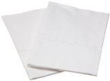 Pinzon Hemstitch 400-Thread-Count Egyptian Cotton Sateen Standard Pillowcase Set of 2 White