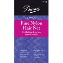 Diane Fine Nylon Hair Nets - Medium Brown (3 Pack)