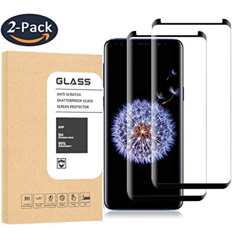 [2Pack] Samsung Galaxy S9 Tempered Glass Screen Protector, TEIROO - 9H Hardness,Anti-Fingerprint,Ultra-Clear,Bubble Free Screen Protector for Galaxy S9