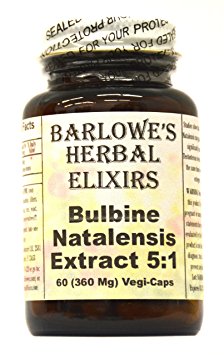 Bulbine Natalensis Extract 5:1 - 60 360mg VegiCaps - Stearate Free, Bottled in Glass! FREE SHIPPING on orders over $49!