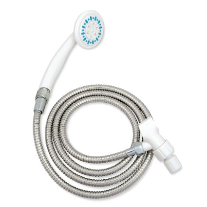 AquaSense 3 Setting Handheld Shower Head with Ultra-Long Stainless Steel Hose White
