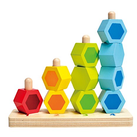 Hape Counting Stacker Toddler Wooden Stacking Block Set