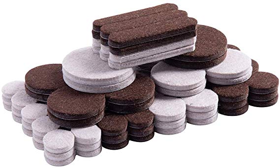 Home Master Hardware Felt Furniture Pads 200 Pieces Self Adhesive Furniture Pads Anti Scratch Chair Floor Protectors Various Size, Protect Tiled, Hardwood, Laminate, Wood Flooring