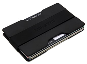 Zhoma Slim Wallet - Minimalist Front Pocket Money Clip & Card Holder