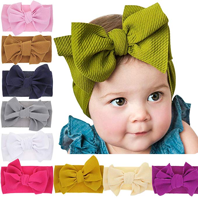 Newborn Baby Headbands with Knotted Bows, Girl's Hairbands for Newborn,Toddler and Children