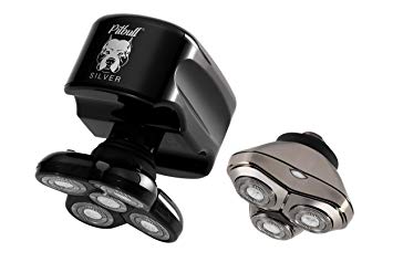 Skull Shaver Pitbull Silver Plus Men's Electric Head Shaver Electric Razor for Head and Face (USB Charger)