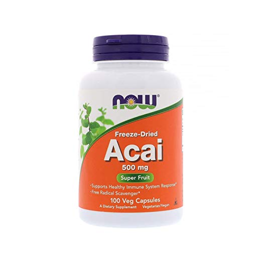 Now Foods Acai 500 Mg Capsules - 100 Veg Capsules (Freeze - Dried Super Fruit)