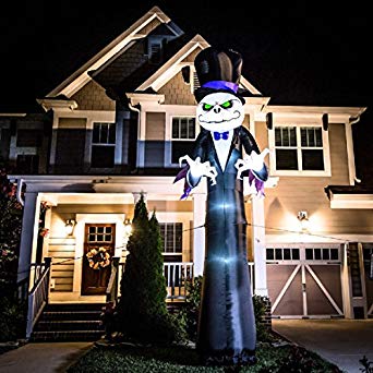 Halloween Inflatable Colossal 16' Reaper with LED Lightshow Short Circuit Lighting Effects By Gemmy