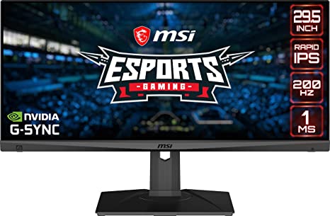 MSI Full HD Rapid-IPS 1ms 2560 x 1080 Ultra Wide 200Hz Refresh Rate HDR Ready G-Sync Compatible 30” Gaming Monitor (Optix MAG301RF)