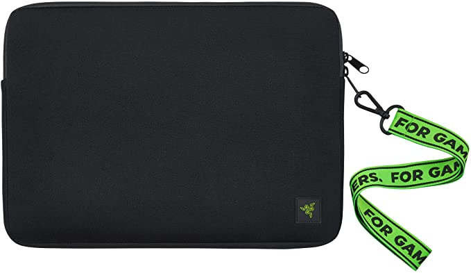 Razer 13"" Neoprene Laptop Sleeve: Scratch & Water-Resistant - Padded Interior Lining - Snag-Free Velcro - Flip-Out Mouse Mat - Classic Black (RC21-01440100-R3M1)