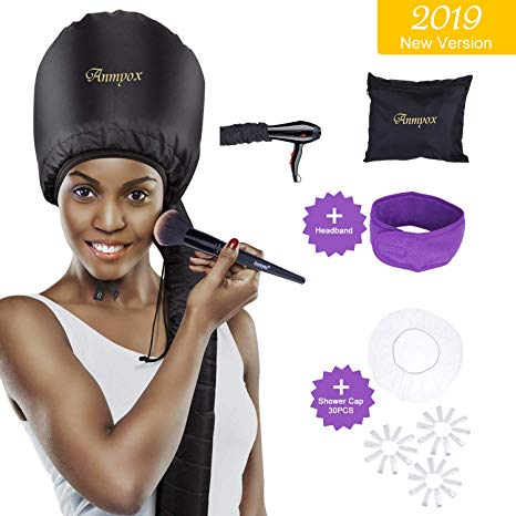 Anmyox Hooded Hair Dryer, Fast Bonnet Hood Hair Drying Attachment Home Hair Drying Cap for Hand-held Blowing Hair Dryers,Perfect for Hair Conditioning Treatments.