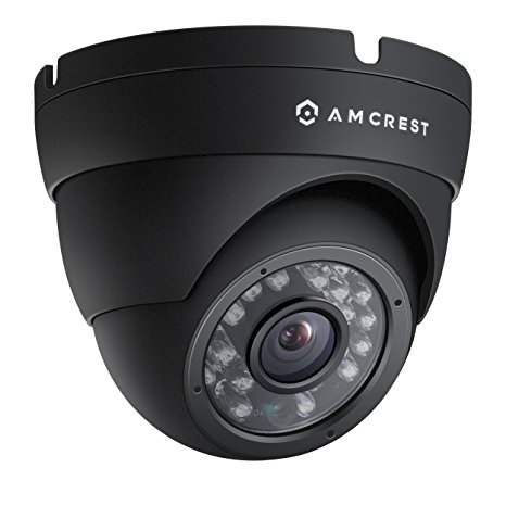 Amcrest AMC960HDC36-B 800  TVL Dome Weatherproof IP66 Camera with 65' IR LED Night Vision (Black),Power supply and coaxial video cable are not included