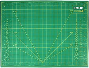 Self-Healing Cutting Mat, FOME A2 Size Cutting Mat 18x24in 5 Layer PVC Construction Double Sided Non-Slip 3mm Thick Professional Gridded Rotary Mat for Cutting, Sewing, Crafts Green